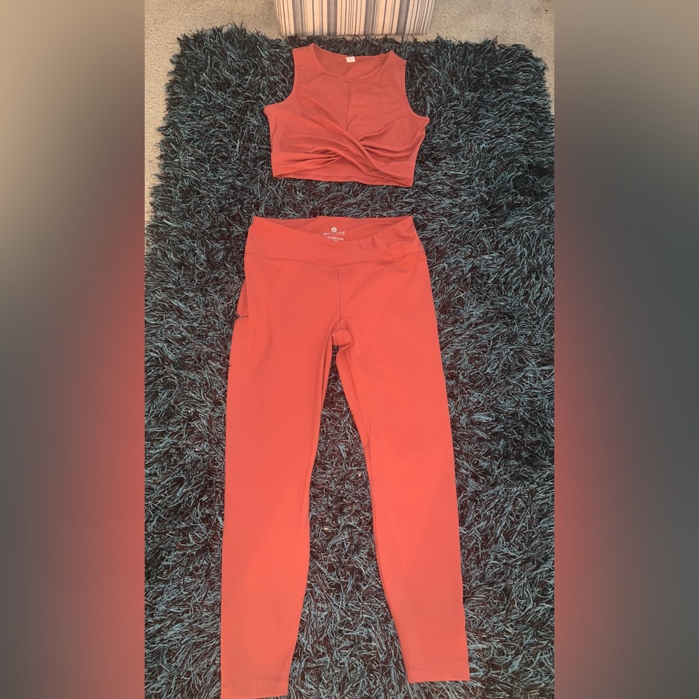90 Degree workout outfit.